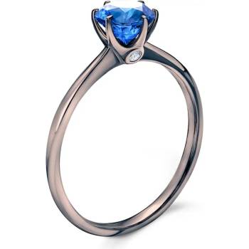 Image 1 of SAVICKI Годежен пръстен The Journey: черно злато, син сапфир