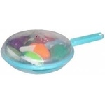 Swede Frying pan with vegetables for cutting