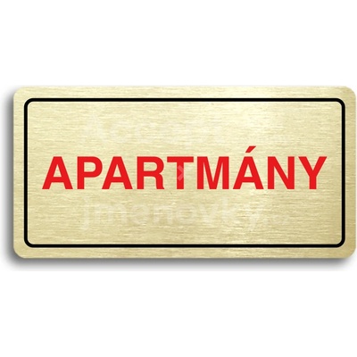 ACCEPT Piktogram APARTMÁNY - zlatá tabulka - barevný tisk