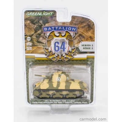 Greenlight Tank M4 Sherman Usa Army 1944 Vojenská Kamufláž 1:64