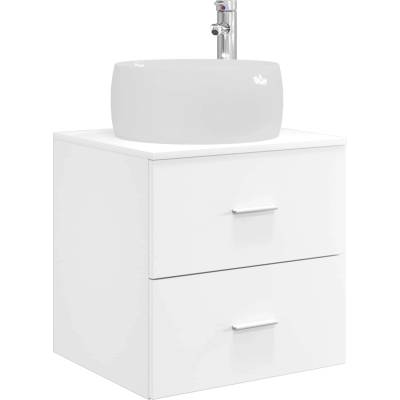 vidaXL Монтирана на стена мивка и тоалетка Бяло 49, 5 x 44, 5 x 66 см (890310)