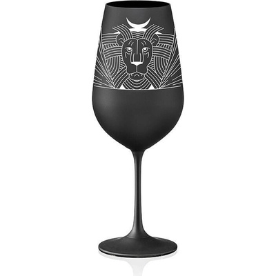 Crystalex Bohemia Crystal Sklenice na bílé i červené víno Viola černá znamení LEV 550 ml
