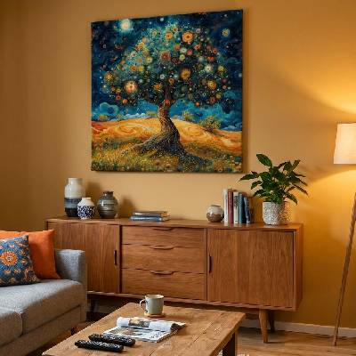Obraz na plátně - Strom života Gogh vesmírný FeelHappy.cz Vyberte rozměr obrazu (šířka x výška): 40 x 40 cm