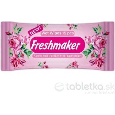Freshmaker vlhčené obrúsky Wet Wipes RUŽA bez alkoholu 15 ks