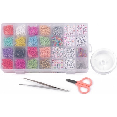 Pro Háčkování Set ke korálkování v boxu s nářadím Balení produktu: 1 sada, Varianta: mix