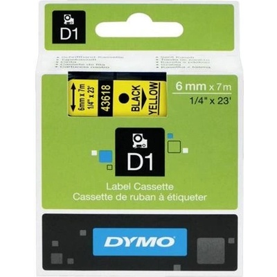 páska DYMO 43618 D1 Black On Yellow Tape (6mm) (S0720790)