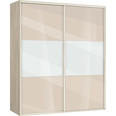 Bogdan Furniture G Гардероб с плъзгащи врати Memo. bg, модел BM-Ava 4, ГБ сонома и крем гланц