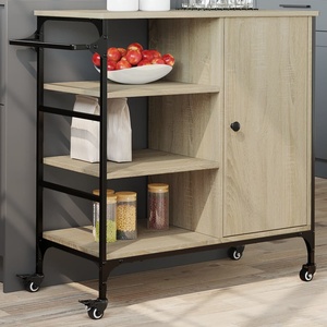 vidaXL Кухненска количка дъб сонома 87, 5x38, 5x84, 5 см инженерно дърво (842387)