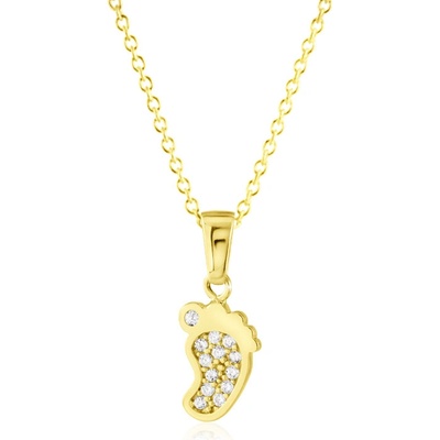 Gemmax Zlatý řetízek s přívěskem dětské nožičky GLSYB-34821-36261