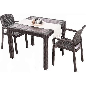 Záhradná ratanová zostava KARA MINI 1+2 (hnedá)