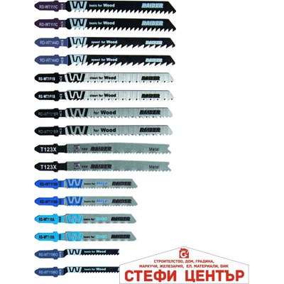 Raider Нож за зеге дърво&метал "t" 16бр. к-т (155416)
