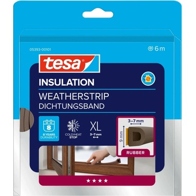 tesamoll Gumové těsnění hnědé na okna a dveře D profil 6 m 05393-00103-00
