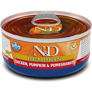 Farmina N&D Cat Chicken, Pumpkin & Pomegranate Can - Консервирана храна за израснали коти с пилешко, тиква и нар, 70 гр