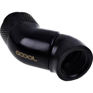 Alphacool Ъглов адаптер Alphacool Eiszapfen, 2 x 45°, G1/4 външна към G1/4 вътрешна резба, Черен мат (1011179) - tehnik