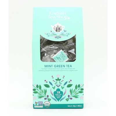 English Tea Shop Zelený čaj s mátou Bio 15 pyramidek
