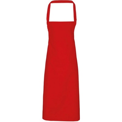 Premier Workwear Zástěra s laclem z biobavlny bez kapsy PR102 Red Pantone 200 60x87cm