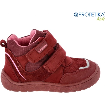 Protetika Dievčenská celoročná obuv s membránou Barefoot BANET BORDO červená