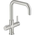 GROHE Кухненски смесител Grohe Red Duo Supersteel с едноръкохватков механизъм, матиран хром (30097DC0)