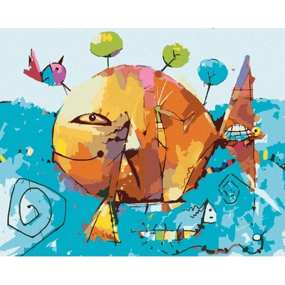 Zuty Malování podle čísel ABSTRAKTNÍ RYBA SE ŽELVOU