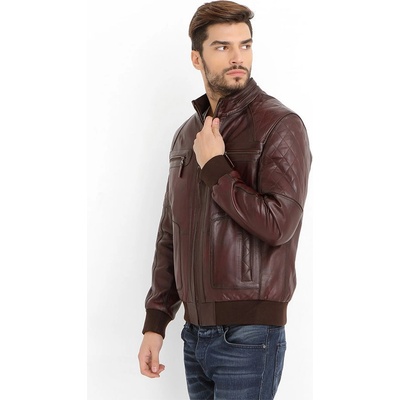 Jacket Club Мъжко яке от естествена кожа e-862 - Бордо #318675 (318675_Бордо)