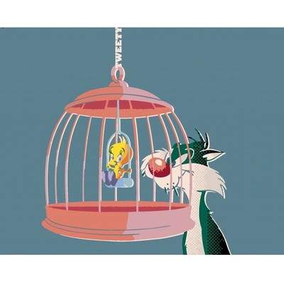 Zuty Рисуване по номера Силвестър и Туити в клетката (Looney Tunes) (M10-050-040-601349)