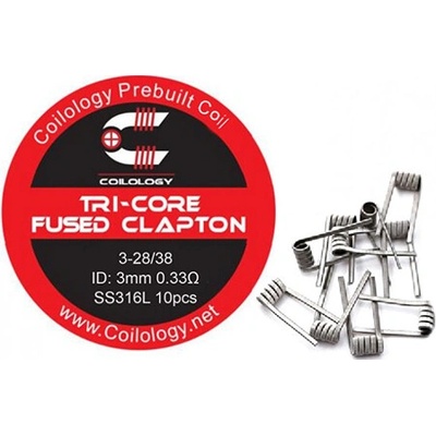 Coilology Tri-Core Fused Clapton Coil SS316L 3-28/38 10ks