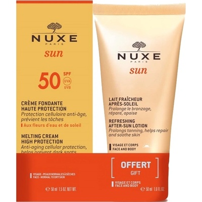 NUXE Sun Комплект - Крем за лице SPF 50, лосион за след слънце, 2 х 50 ml (Лимитирано) (1652)