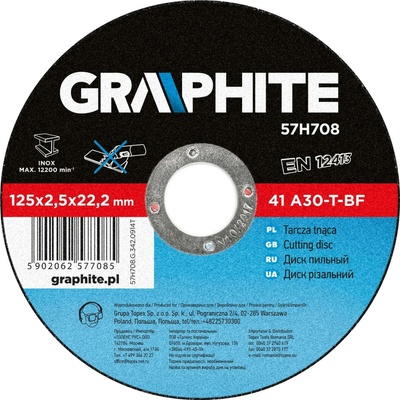 Graphite Rezací kotúč 125 x 2.5 22.2 mm 57H708