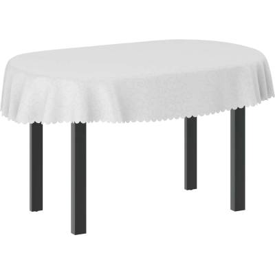 vidaXL Плат за маса Овална Бяло 130 x 220 см (42040161)