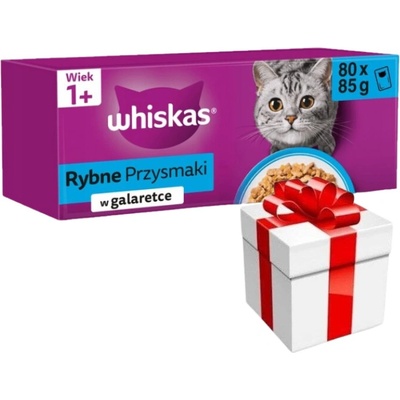 Whiskas Adult Rybí pochoutky v želé + překvapení pro kočku 80x85 g