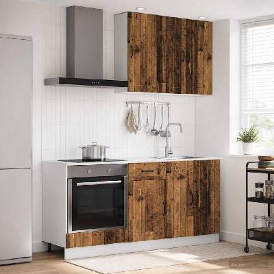 vidaXL Кухненски единица LUCCA 5 pcs Старо дърво Инженерна дървесина (3438263)