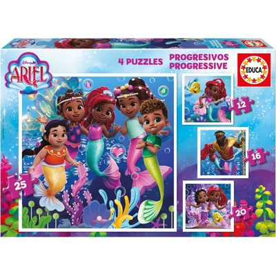 Educa Детски пъзел 4 в 1 Educa - Ариел (EDU20342)