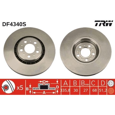 Brzdový kotúč TRW SINGLE DF4340S