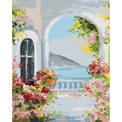 Zuty Malování Podle Čísel Letní Dům U Moře 80 x 100 cm Plátno Rám