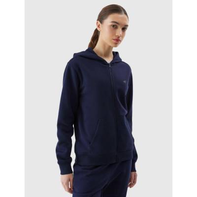 4F Women's Sweatshirt Zipped Up Hoodie Navy Blue