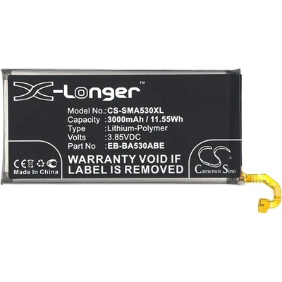 Cameron Sino Samsung A8 (2018) CAMERON SINO Li-Polymer батерия 3.85V/3000mAh, съвместима със Samsung EB-BA530ABE, BLACK CS-SMA530XL (CS-SMA530XL)