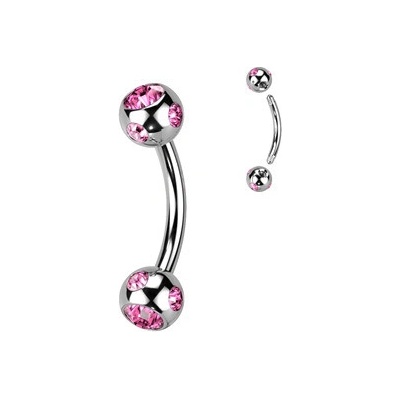 Šperky4U piercing do obočí kulička s kamínky OB01093-P