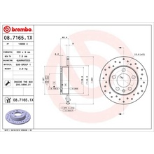 Brzdový kotúč BREMBO 08.7165.1X (0871651X)