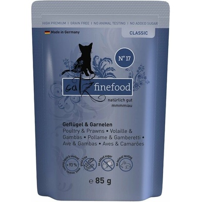 Catz finefood CF No.17 s drůbežím a garnáty 85 g