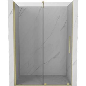 Mexen Velar плъзгащи врати за душ 130 см, прозрачни, златни четкани - 871-130-000-01-55 (871-130-000-01-55)
