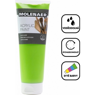 Molenaer akrylová barva 250 ml zelená – Zboží Mobilmania