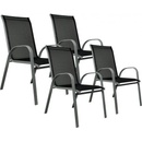 Sada 4 x zahradní židle stohovatelná s vysokým opěradlem OEM D29331