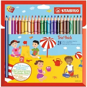 STABILO Trio 24бр. комплект цветни моливи + острилка 203/2-24 (203/2-24)
