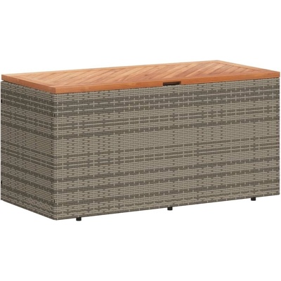Градинска кутия за съхранение сив 110x50x54 см PE ратан акация