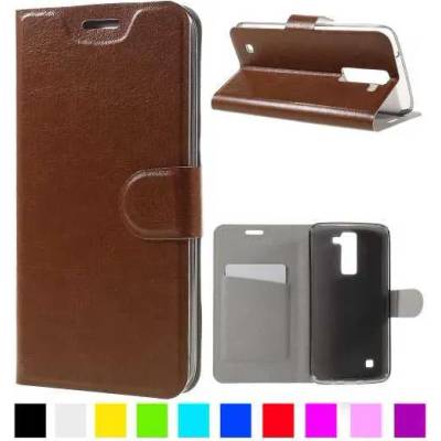 LG K8 Magnetic Wallet Кожен Калъф и Протектор