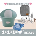 shnuggle Комбо: Световно награждавана ваничка - Евкалипт + Bo Jungle: Сет за бебешка грижа + Bo Jungle: Навиващ се термометър за баня - Подводница (SBP-EUC-EUR+BJ-B400560+BJ-B400360)