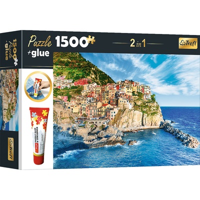 TREFL Sada 2v1 Manarola Ligurie Itálie s lepidlem 1500 dielov