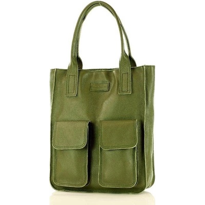 Mazzini kožená shopper kabelka s131r zelená