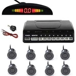 Foxgood Парктроник с led дисплей 8 датчика - Сив / Черен (1044)