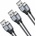 VOXON Кабел Voxon CUC02105GA02, от USB A(м) към USB C(м), комплект 3 броя, 12W, тъмносив (CUC02105GA02)